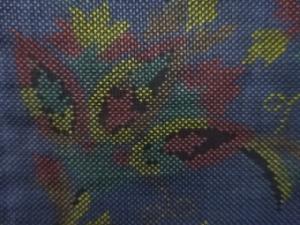 アンティーク　更紗模様織り出し本場泥大島紬着物(5マルキ)